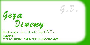 geza dimeny business card